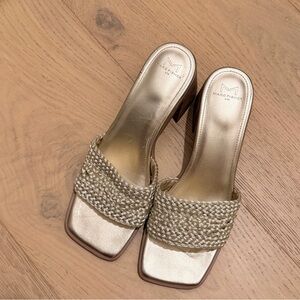 Marc Fisher Metallic Woven Sandals